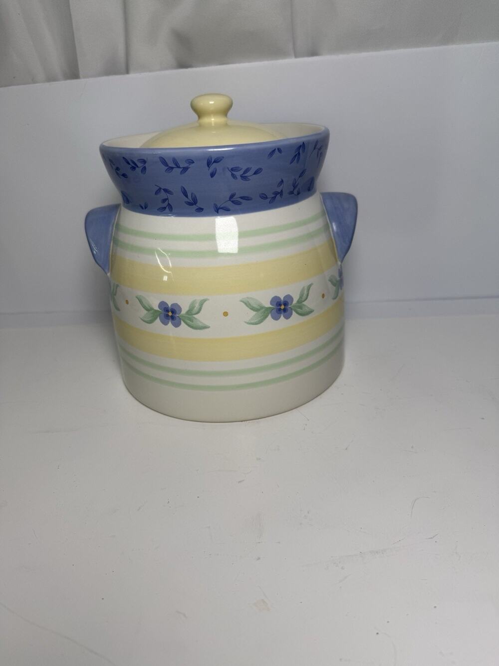 Pfaltzgraff Summer Breeze Large Ceramic Cookie Canister Crock Jar Tureen Floral